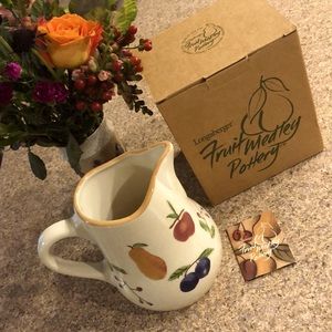 Longaberger Fruit Medley Pottery Pitcher Never Used Retired
